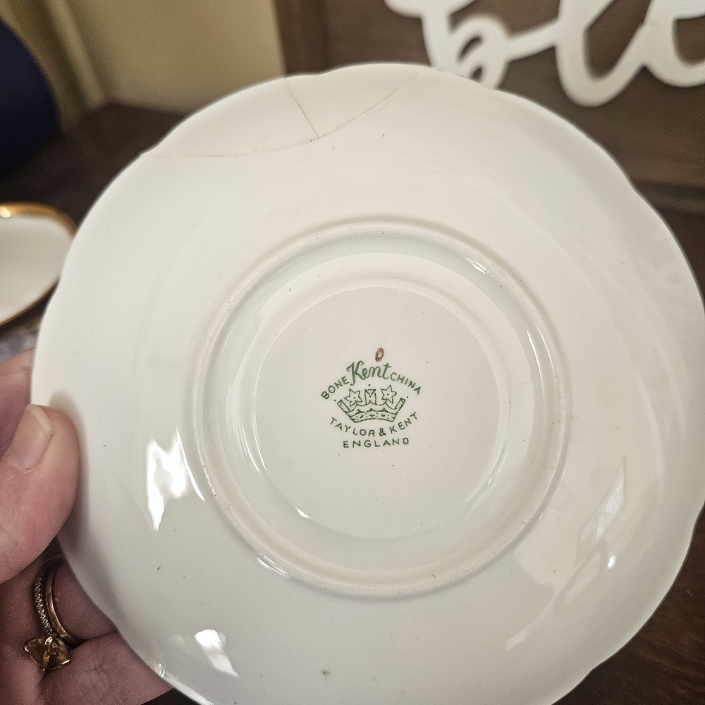 Antique Taylor & Kent Bone China Teacup and Saucer Set - Picture 5 of 5